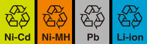 回収対象の小型充電式電池